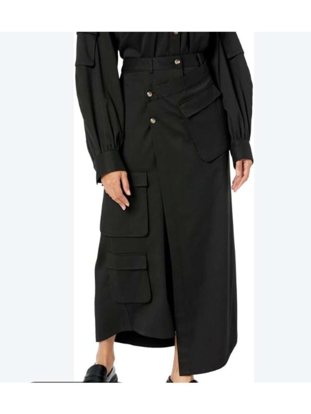 Karen Brit Chick THe Drop collab size medium asymetrical long skirt black NWT